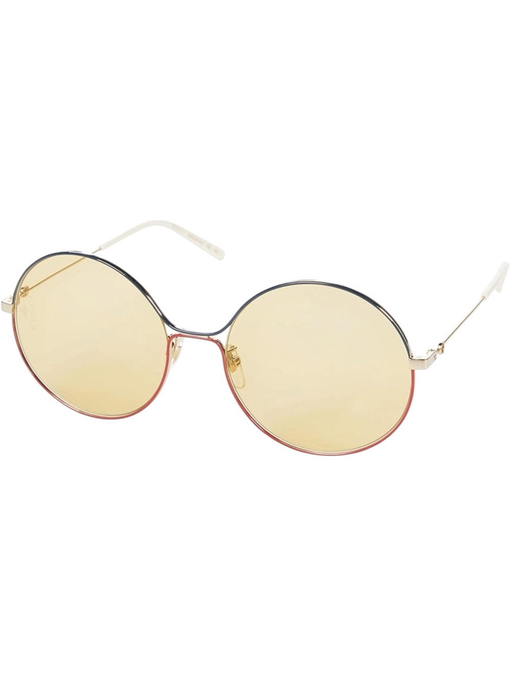 GUCCI GG0395S Oversize 70s Round Sunglasses Gold Blue Red Metal 58-20-140 - Picture 3 of 11